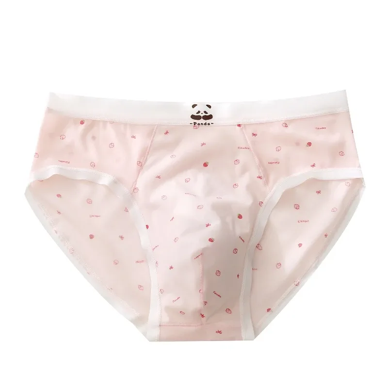 Men's Briefs Ultra-Thin Ice Silk Seamless Panties Floral U Convex Pouch Underwear Sissy Lingerie Transparent Underpants