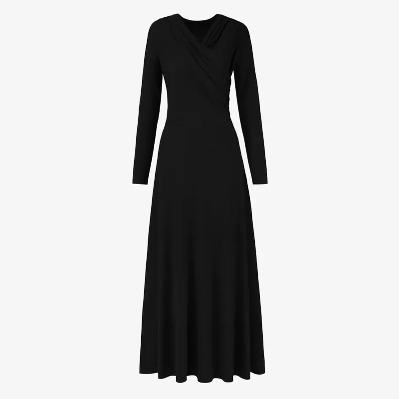 AS SS26 Flowy elegancia pakolás Maxi ruha könnyű anyagból hízelgő elegáns női ruhák