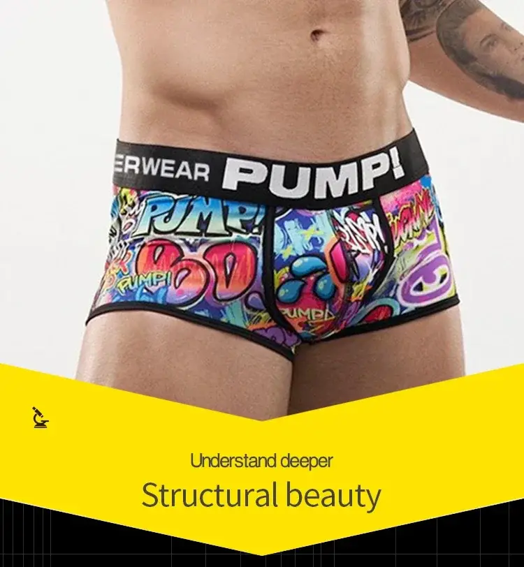 1- 4PCS Men's Cotton Nylon Blend Boxer Briefs All-Over Graffiti Print Wide Elastic Waistband Non-Tight Fashion Sport Underwear