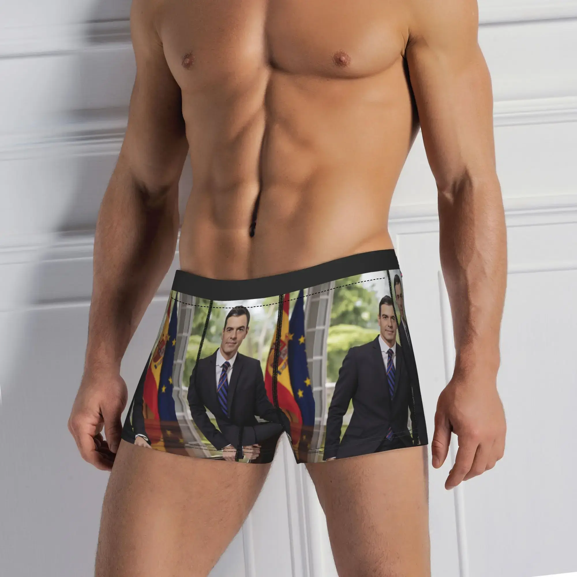 Pedro Sanchez Underwear Printing Trunk Hot Sale Men's Panties Novelty Boxer Brief Birthday Gift