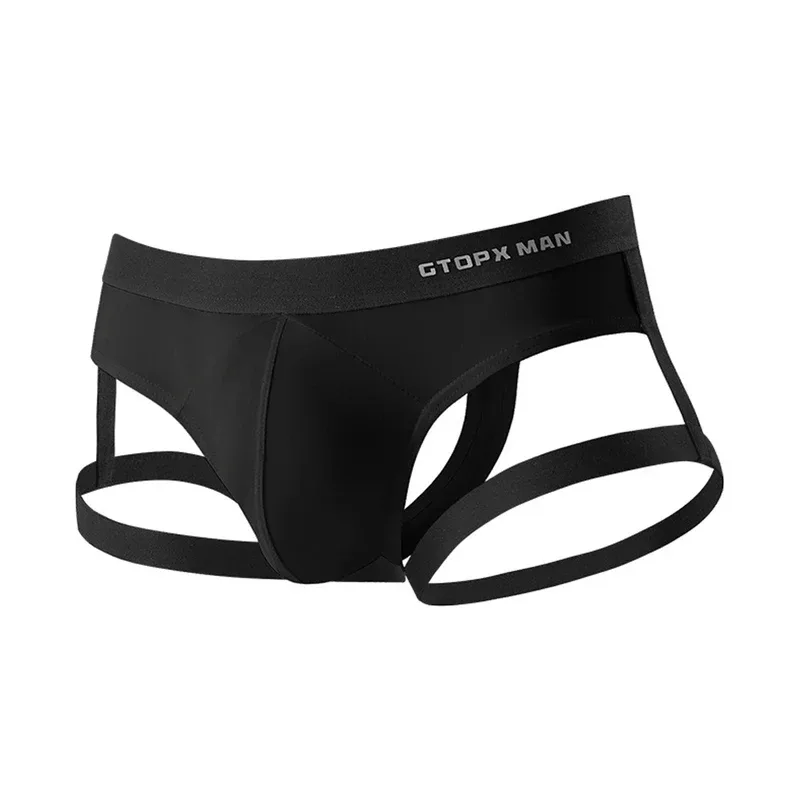 Sexy Men's Jockstrap Breathable Panties Bulge Pouch Briefs Elastic Backless Jockstrap Briefs Underpants Underwear Pump Man