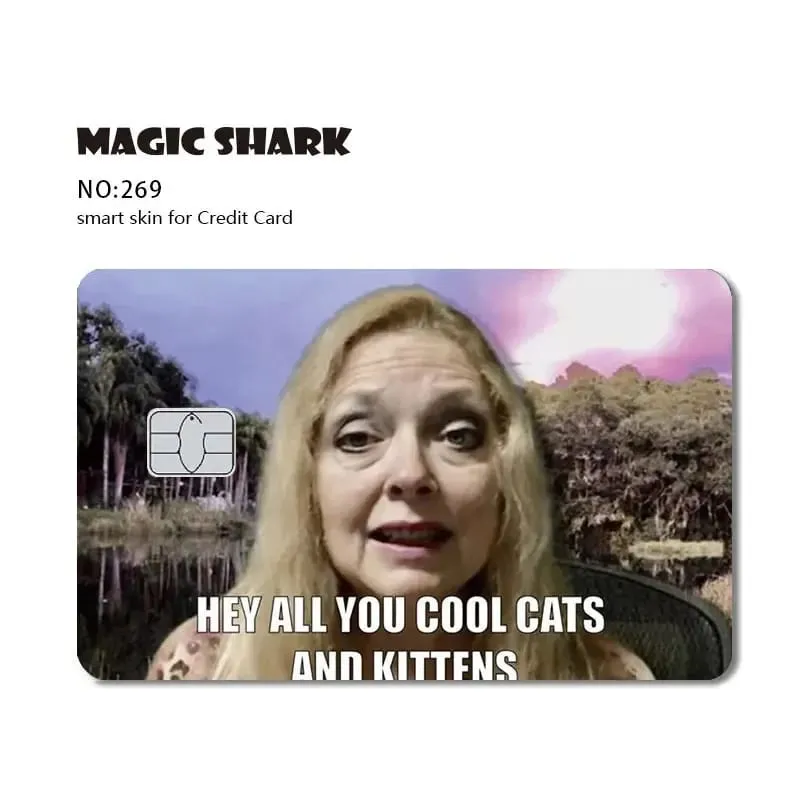 Magic Shark Dog Meme Hunter Stanks 3M מט PVC קדמי מדבקה כיסוי עור לכרטיס אשראי בנקאי