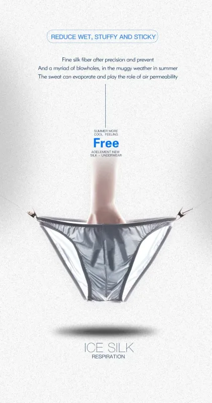 3PCS Summer narrow edge men sports breathable ice silk underpants thin sexy low waist tight seamless small triangle pants
