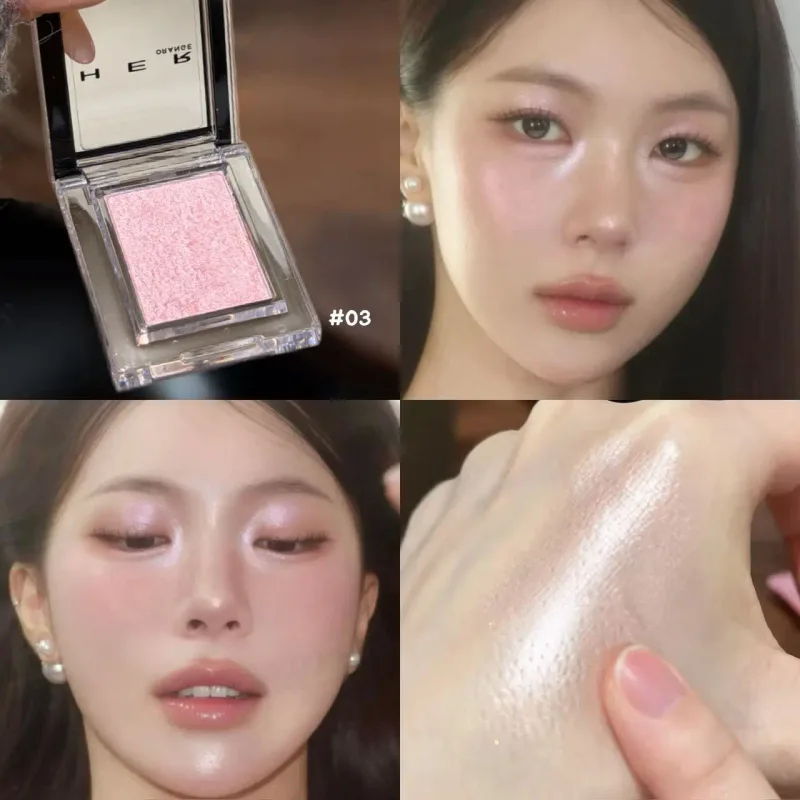 Μονόχρωμη μπλε μεταλλική σκιά ματιών Diamond Glitter Green Eye Shadow Highlighter Palette Sparkling Pearlescent Purple Eyes Makeup