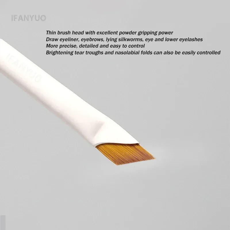 1/10 st blad Eyeliner borste Ögonbrynsborste Portabel Platt Ultratunn Fin Eye Liner Brynkontur Vita Makeup Borstar Makeup Tool