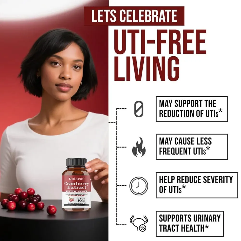 36 mg PAC from Superior Cranberry Juice Extract - Plus D-Mannose Supports Urinary Tract Health Cranberry Capsules for Women