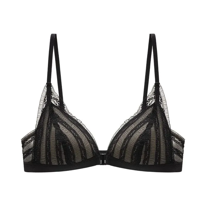 Push Up melltartó kis mellekhez - Elöl Csipke Bralette Wireless Demi Triangle Cup Szexi fehérnemű Vékony Demi Cup Kis mellkas