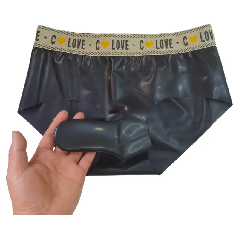 Gays Sexy Penis Sleeves Briefs for Men JJ Rubber Bag Hip Gun Bullet Separation Self Rolling Leak Proof Rubber Airplane Underwear