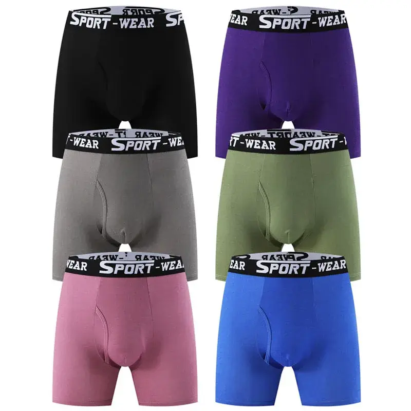 3 Pcs/Lot Fashion Solid Color Men's Underwear, Vibrant Waistband, Comfortable Flat Front, Quick-Drying Sports Breathable Shorts