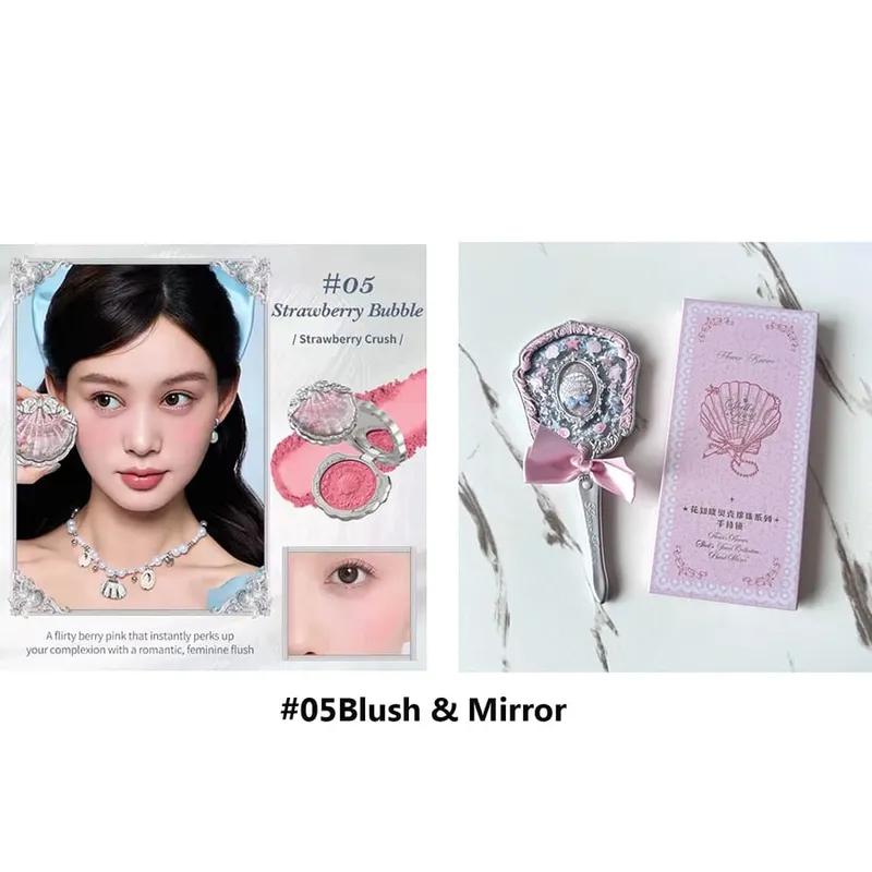 Σετ δώρου μακιγιάζ Flowerknow Shell's Jewel Eyeshadow Blush Lip Glaze Setting Powder Correcting Primer For Women Full Kit