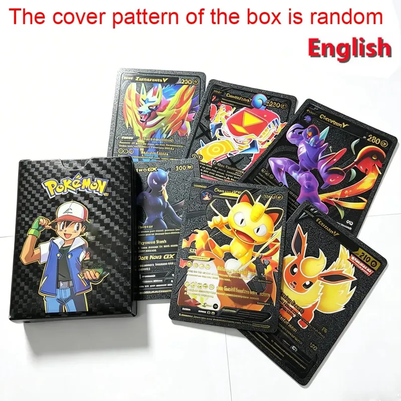 55 τεμάχια Pokemon Cards Vmax GX Gold Foil Flash Box Party Διαδραστικό παιχνίδι Αγγλικά Ισπανικά Πολύχρωμο Παιχνίδι Συλλογή Κάρτας Δώρο