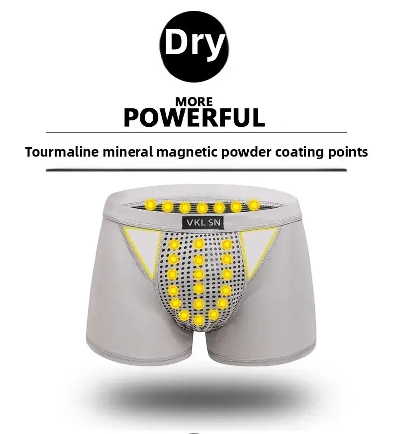 Men's Magnetic Closure Milk Silk Boxer Briefs Anti-Slip Quick-Dry Ultra Soft Breathable Underwear Boxer Shorts