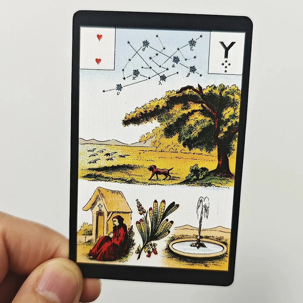 Grand Jeu De Mlle Lenormand Deck 9*6cm Printed on 350GSM Double Embossed Cardstock 54 Pcs Lenormand Oracle Cards