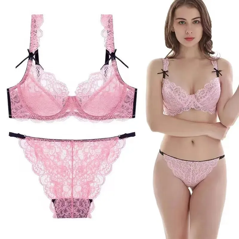 Ρομαντικό Ατμόσφαιρα Lace Minimizer Σουτιέν Ultra Thin Sponge Free Wirefree Γυναικείο Σετ ώθησης μπούστου με πλήρη κάλυψη BANERDANNI
