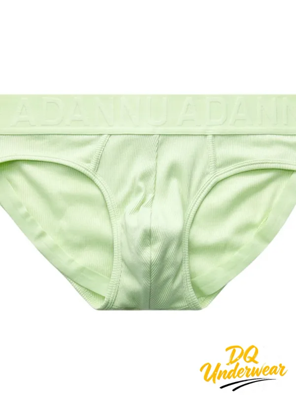 1PCS Solid Color Ribbed Male Briefs ADANNU Embossed Logo Elastic Waist Stretch Comfort Daily Bikini Underpants AD759