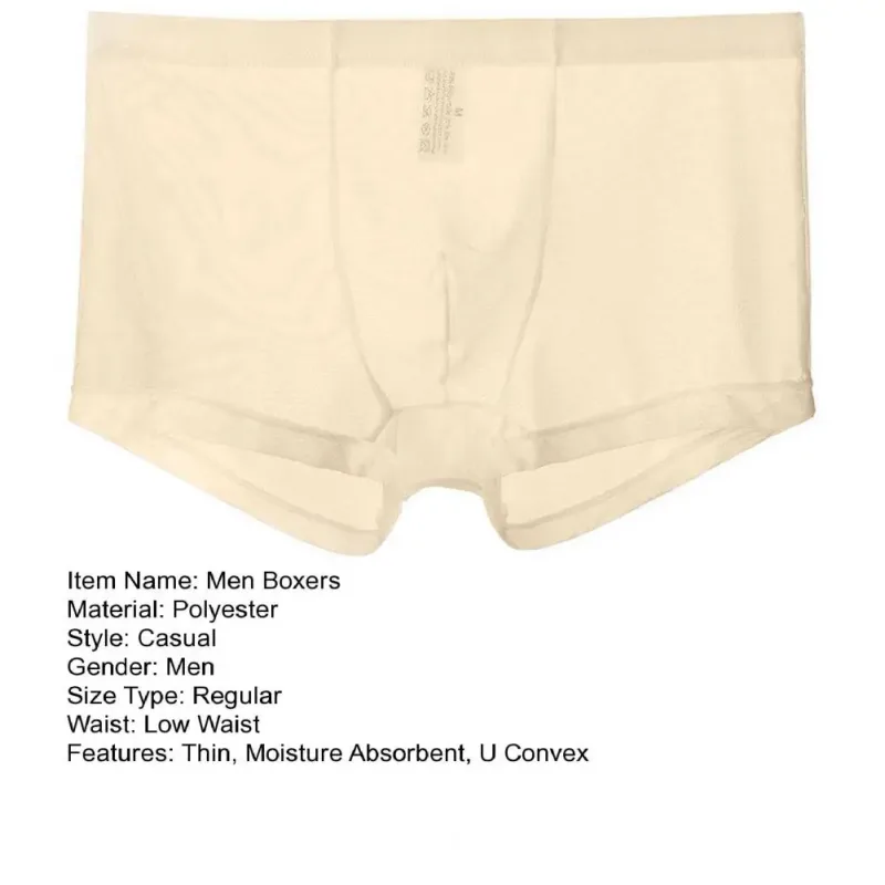 Transparante Boxers voor Mannen Doorzien Mannelijke Onderbroeken Sexy Mesh Lage Taille Ijs Zijde Dunne Koeling Heren Slipje Heren Ondergoed