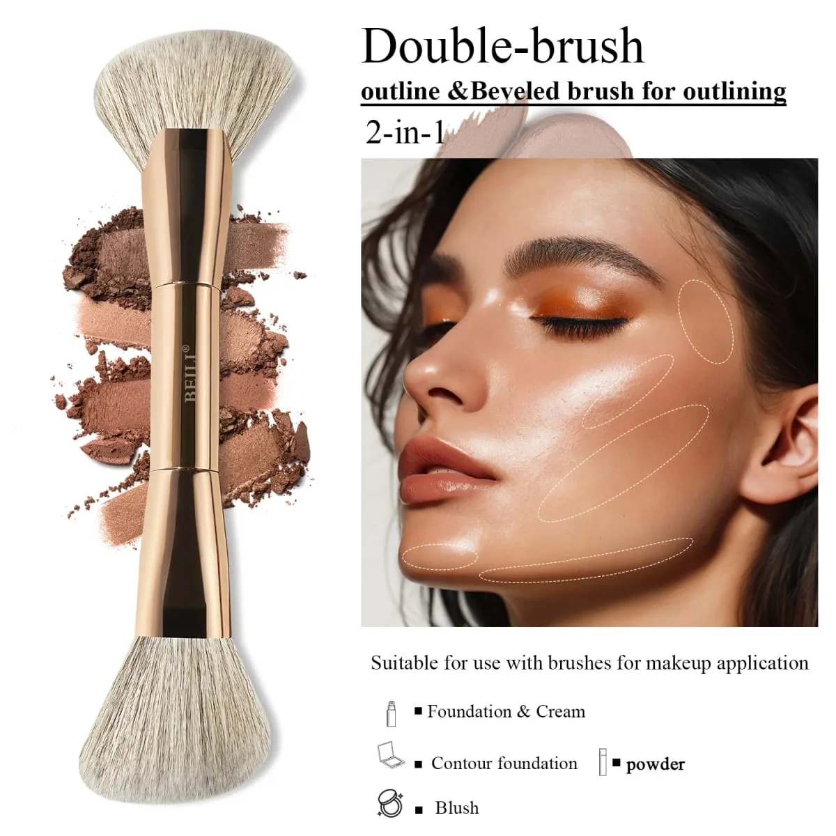 Major Sculpture Dual-ended Sculpting Brush para sa Makeup
