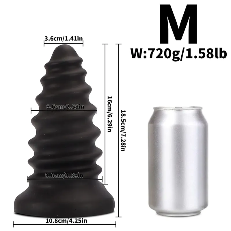 Huge Anal Plug Anal Training Dilator Big Dildo Ass Long Screw Butt Plug Large Gay Sex Toy for Women Men Prostate Massage 18