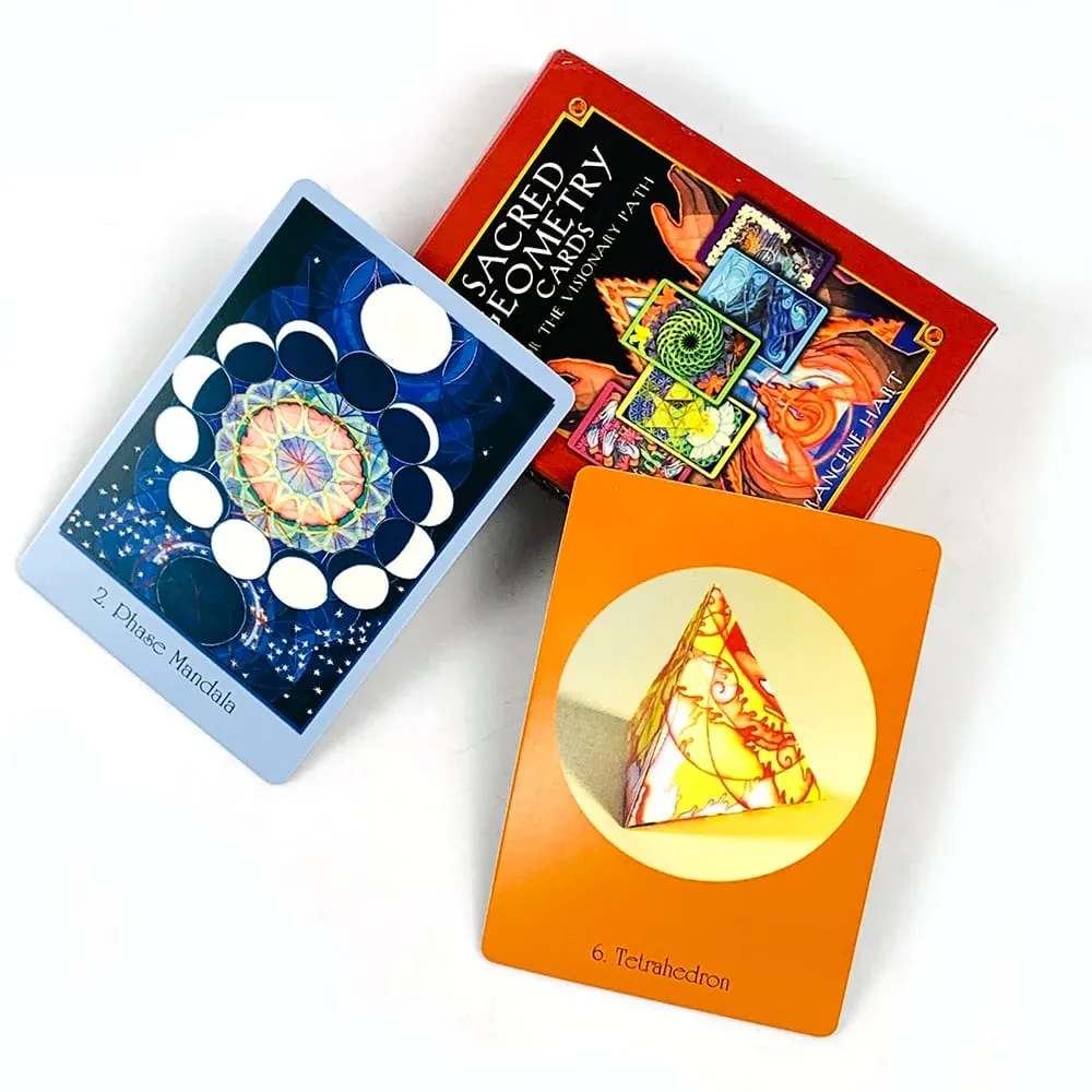 New Sacred Geometry Cards For The Visionary Path A 64 Pcs Oracle Cards Integrating Math Science and Spirituality Party Game