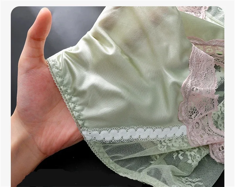 adults 18 plus size men's underwear Ice silk cuecas masculino 3D convex bag cueca color blocked lace mesh calzoncillos hombre