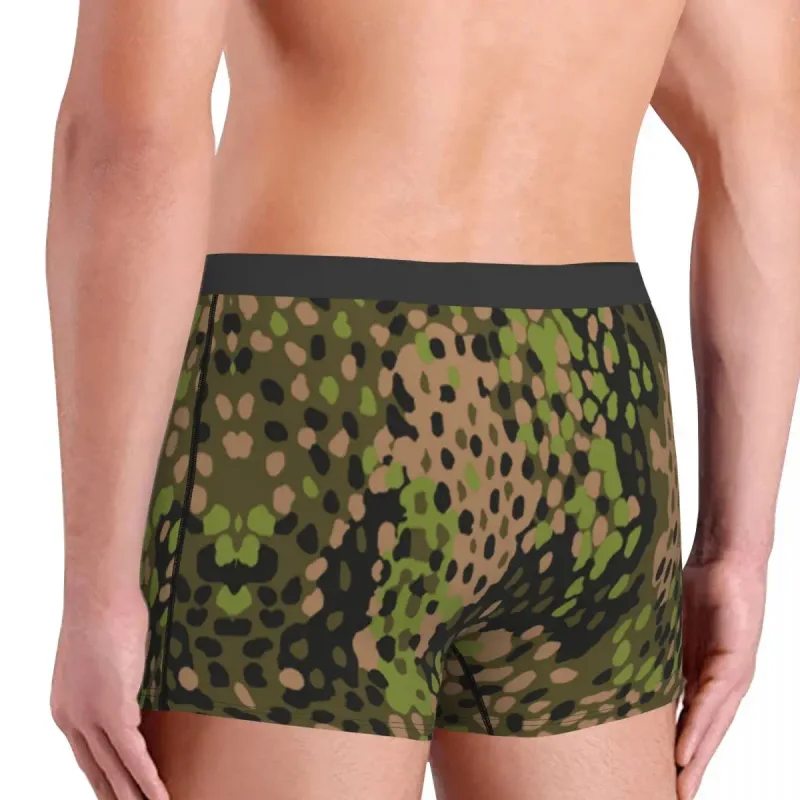 Muž Cool WW2 Camo Spodní prádlo Německo Arm Vojenské Maskovací Boxer Kalhotky Strečové šortky Kalhotky Kalhotky