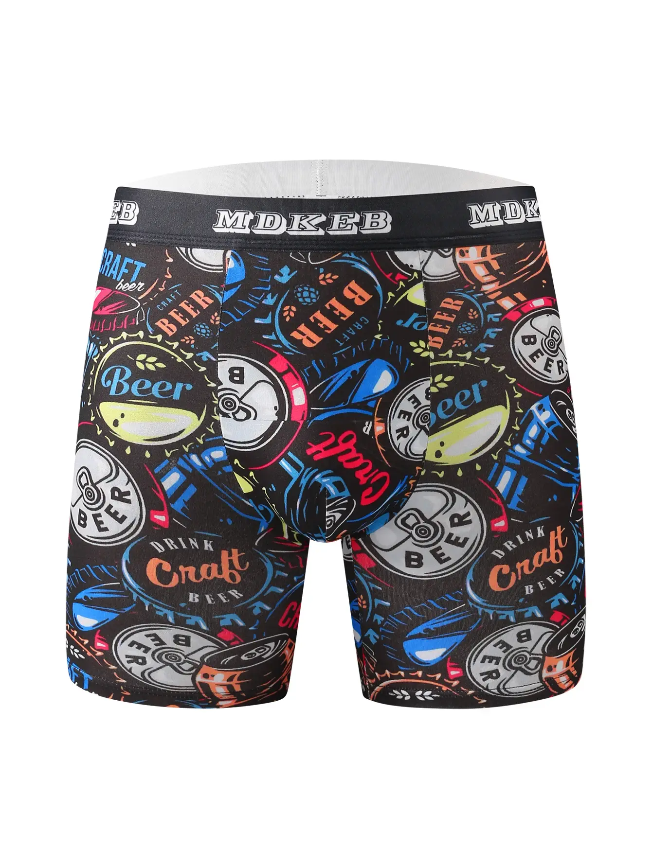 Zehnteilige gemischte lange Boxershorts mit Graffiti-Muster für Herren, atmungsaktive und bequeme, hochelastische lange Boxershorts, Boxen