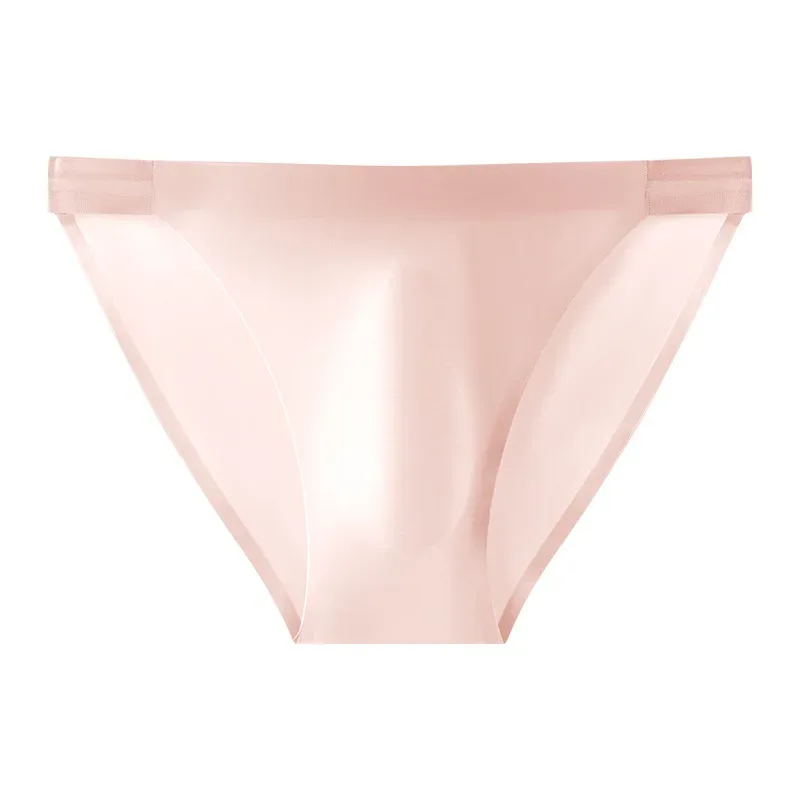 Seamless Quick Drying Men Briefs Underwear Solid Color Ice Silk Light AndThin Underpants Sexy Breathable 3D Pouch Panties Undies