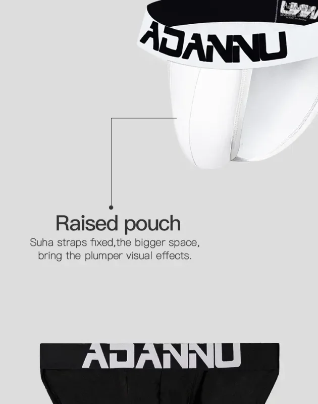 2PCS Mens Bikini Briefs Big Letter Print Wide Waistband Cotton Blend Soft Fabric 3D Contour Pouch Low Rise Male Underwear