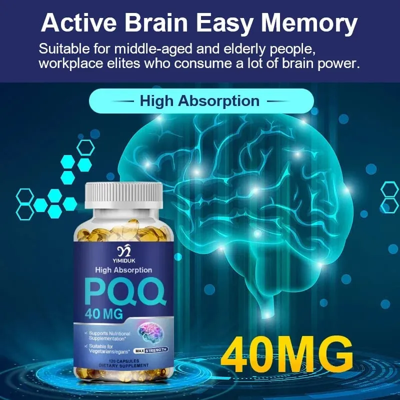 Buy 1 Get 1 Free! Ang PQQ 40mg Supplement para sa Cognitive Function Booster ay Pinahuhusay ang Enerhiya ng Utak Heart Brain at Anti-Aging Vegan