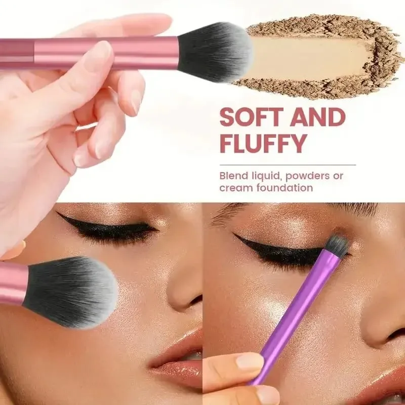 8pcs Makeup Brush Kit Soft Synthetic Hair Make Up Brushes Foundation Blush Eyeshadow Cosmetic Makeup Tools