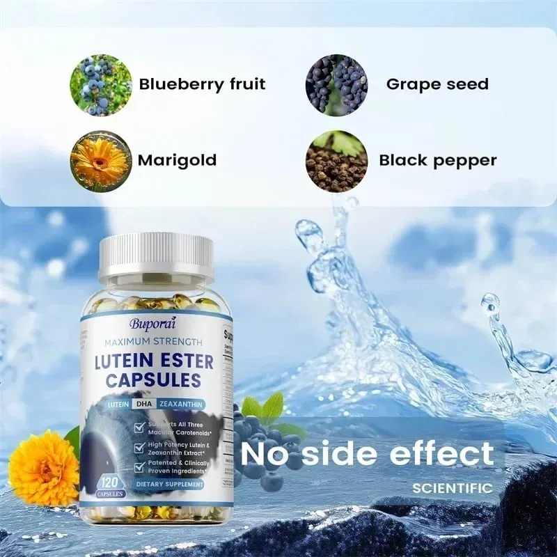 Lutein Ester Capsules - Support Eye Health Maintain Clear Vision Relieve Eye Fatigue Anti-oxidation Protect Against UV RaysS