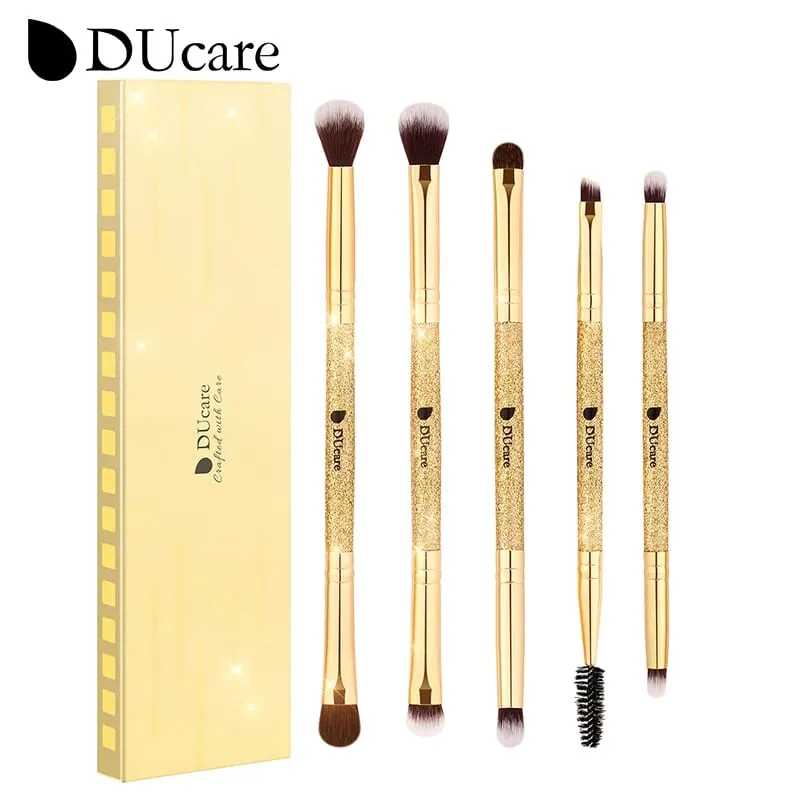 DUcare 2Pcs Πινέλα Μακιγιάζ Duo End Face Brush For Foundation Powder Buffer και Contour Eyeshadow Synthetic Cosmetic Tools Makeup