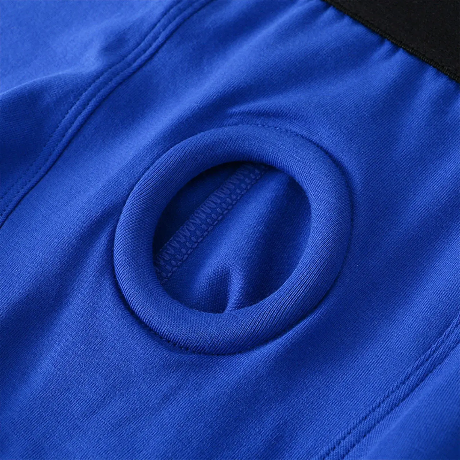 Mens Cotton Underwear Soft Open Pouch Hole Boxer Shorts Cock Ring Silicone Ring Sexy Boxer Briefs Erotic Panties Trunks Stretchy