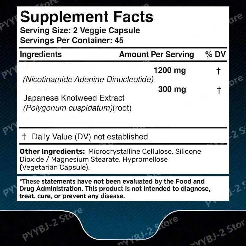 NAD + Viên Với Resveratrol Thảo Dược Bổ Sung Chất Chống Oxy Hóa Hỗ Trợ Sức Khỏe Tế Bào Năng Lượng & Chống Lão Hóa Dành Cho Nữ 90 Miếng — image 3