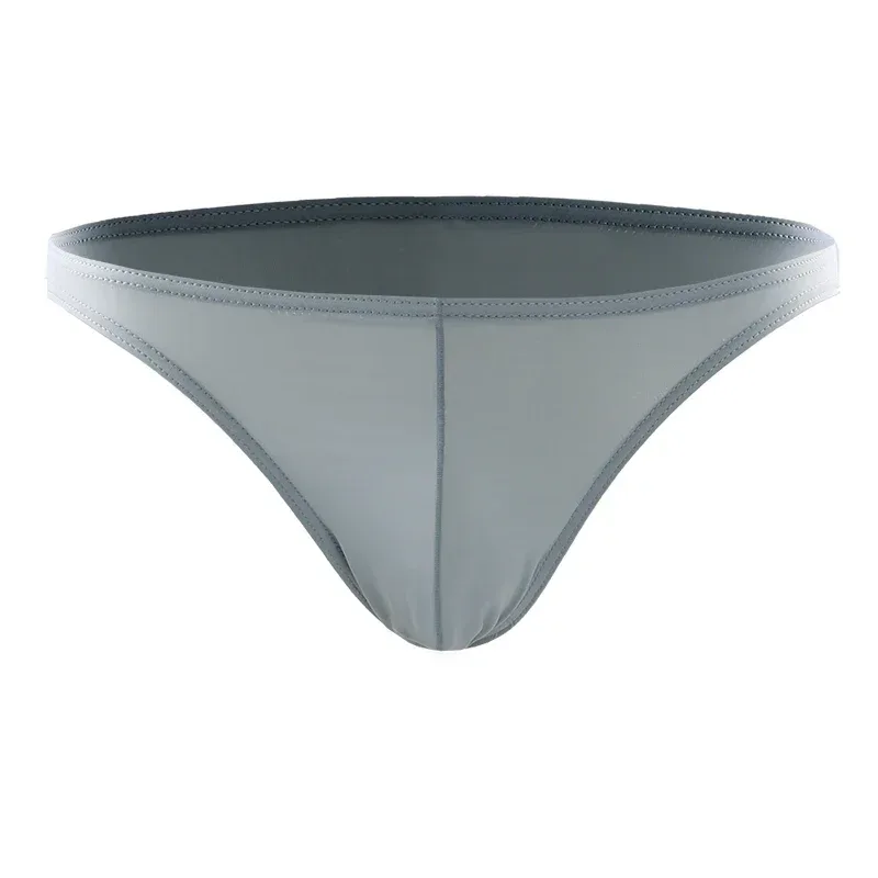 Summer Men's Breathable Ice Silk Underwear - Thin Style, Sexy Low-Waist Tight Fit, Seamless Small Triangle Bottom