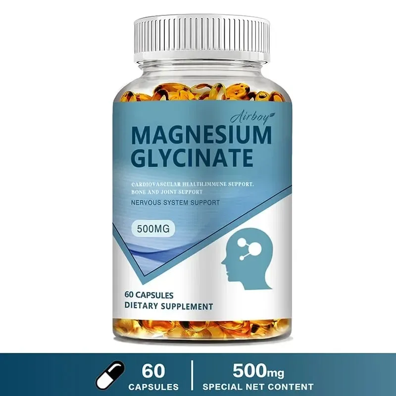 Magnesium Glycinate - Nerves System Improve Mood Nervous Muscles Recovery Heart Health Sleep Quality Support