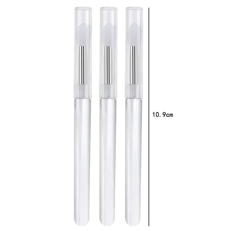 3/5/10 Buah Aplikator Stik Bibir Kuas Lipstik Silikon Lembut Pegangan Jernih Portabel Alat Kecantikan Lipgloss Microbrush Bersih