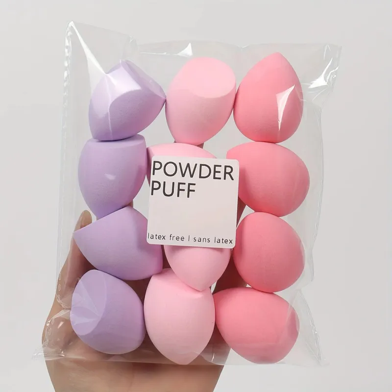 12 piraso latex free hydrophilic polyurethane beauty sponge set multi-color makeup mixing sponge na angkop para sa likido at cream