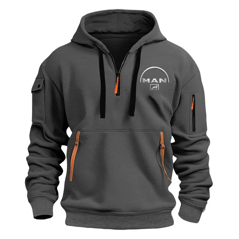 Herensweaters met capuchon met halve rits Bedrukking Nieuwe lentetrui Sporttop Mannelijke hiphopstraat oversized hoodies
