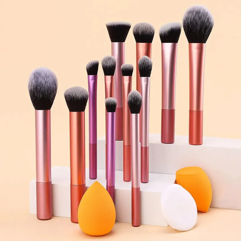 15Pcs Makeup Brushes Set Malambot Mukha Eye Cosmetic Brushes May Beauty Sponge Powder Puff Kumpletong Makeup Tool Kit