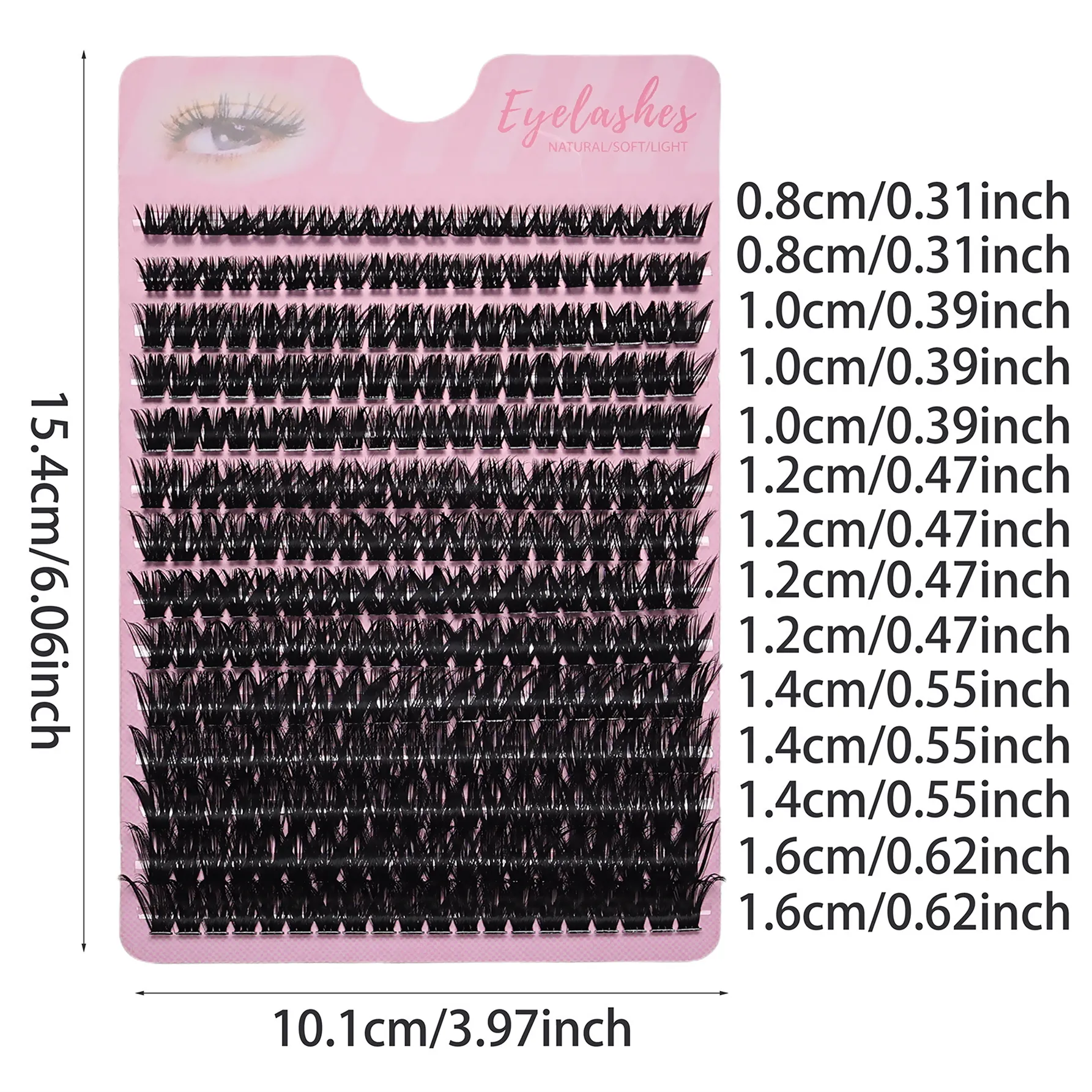 280Pcs 80D D Curling ψεύτικες βλεφαρίδες Χονδρές ατομικές επεκτάσεις 8-16mm Πυκνός όγκος Cluster Lashes DIY Easy Apply for Eye Makeup