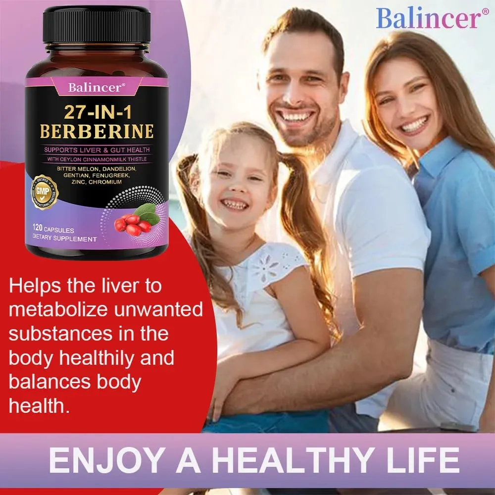 Berberine Capsules - with Ceylon Cinnamon - Blood Sugar Balance Cardiovascular Health Aid Digestion Promote Metabolism