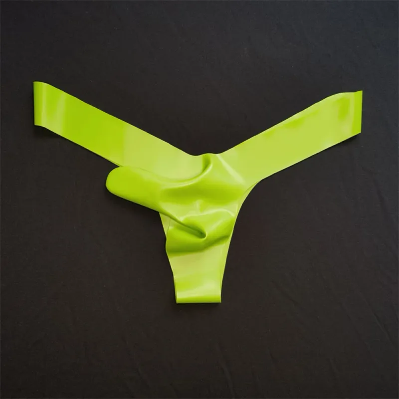 Mens Latex Foam Soft G-strings Sexy Lingerie Underwear Rubber Elephant Nose Pouch Thongs Man Sheer Exotic Panties