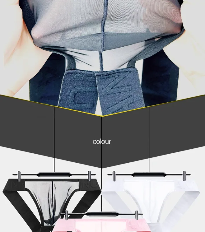 Trendy Men's Thong Comfortable Passionate Fitness Underwear Show Buttocks Personality Transparent Men Summer Triangle Brief