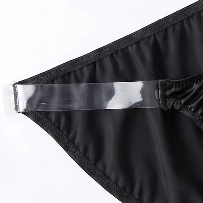 Ice Silk Satin Like Men's Underwear Solid Stretch High Fork Briefs Triangular Panties Bulge Pouch Smooth Breathable Underpant