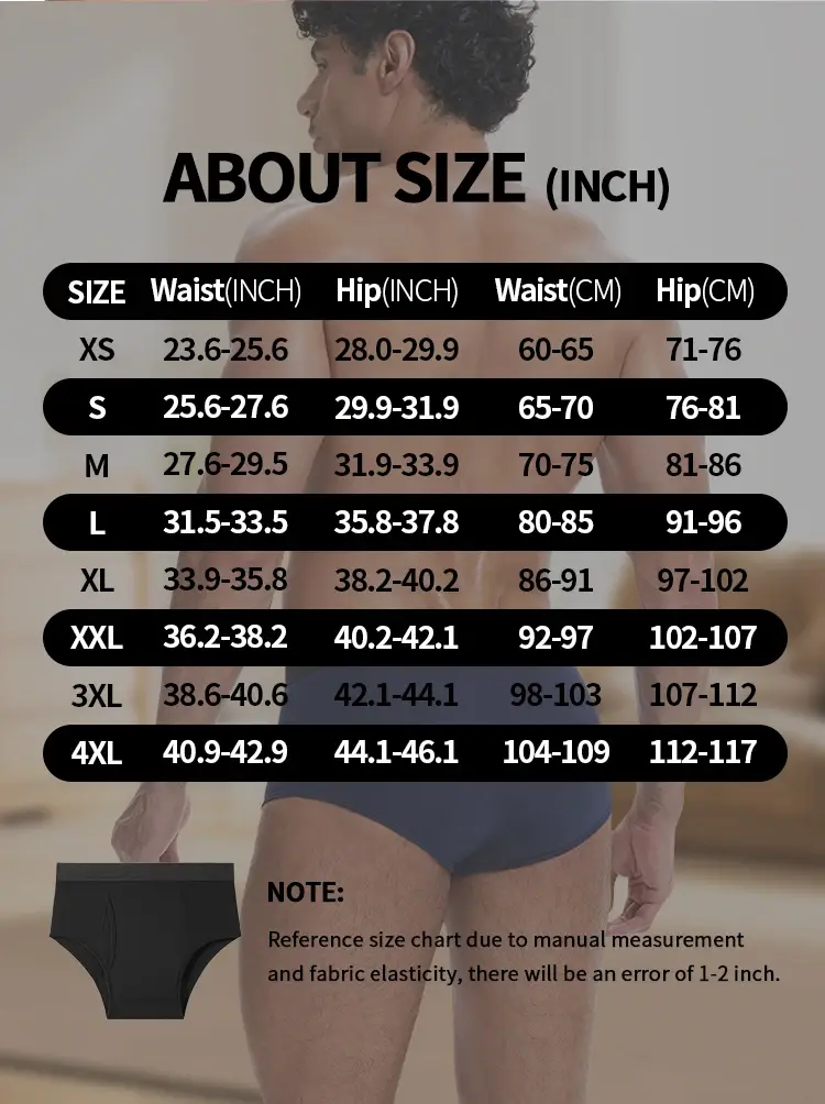 Men's Cotton Incontinence Underwear Physiological Boxer Briefs Four-Layer High Absorption and Leak-Proof Boxer Briefs for Mens