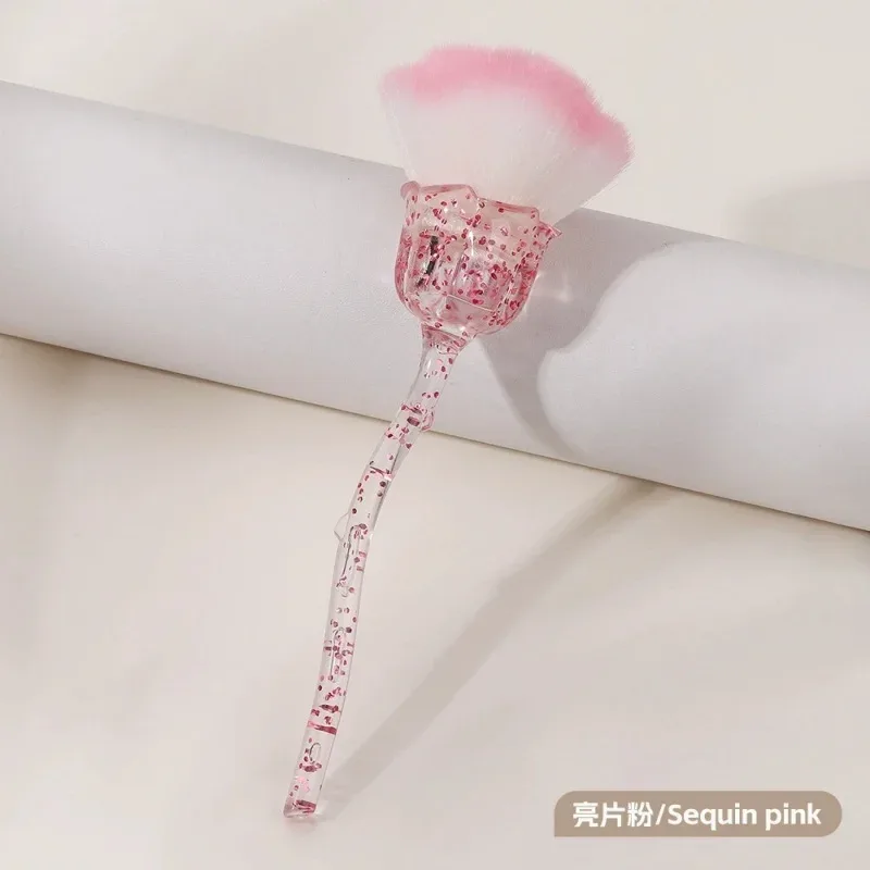 Kuas Rias Bentuk Bunga Mawar Kuas Bedak Longgar Rias Bulat Kuas Penghilang Debu Pemoles Kuku Manikur Alat Rias Kecantikan