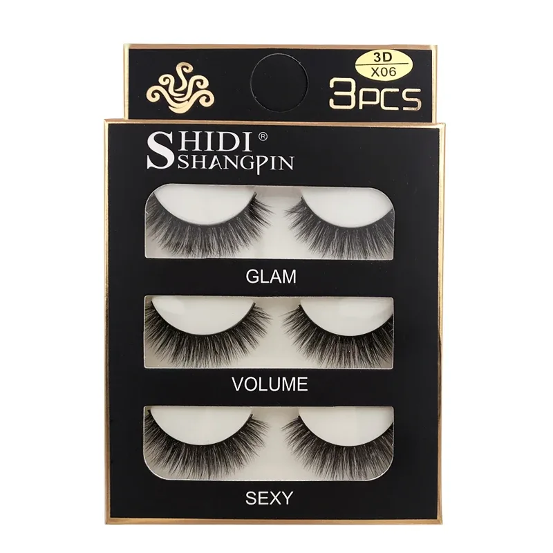Faux Cils 3 Pairs Ψεύτικες Βλεφαρίδες Φυσικές μακριές 3D Βιζόν Βλεφαρίδες Απαλές Αφράτες Χειροποίητες Ψεύτικες Βλεφαρίδες Εργαλεία Μακιγιάζ Ματιών Maquiagem