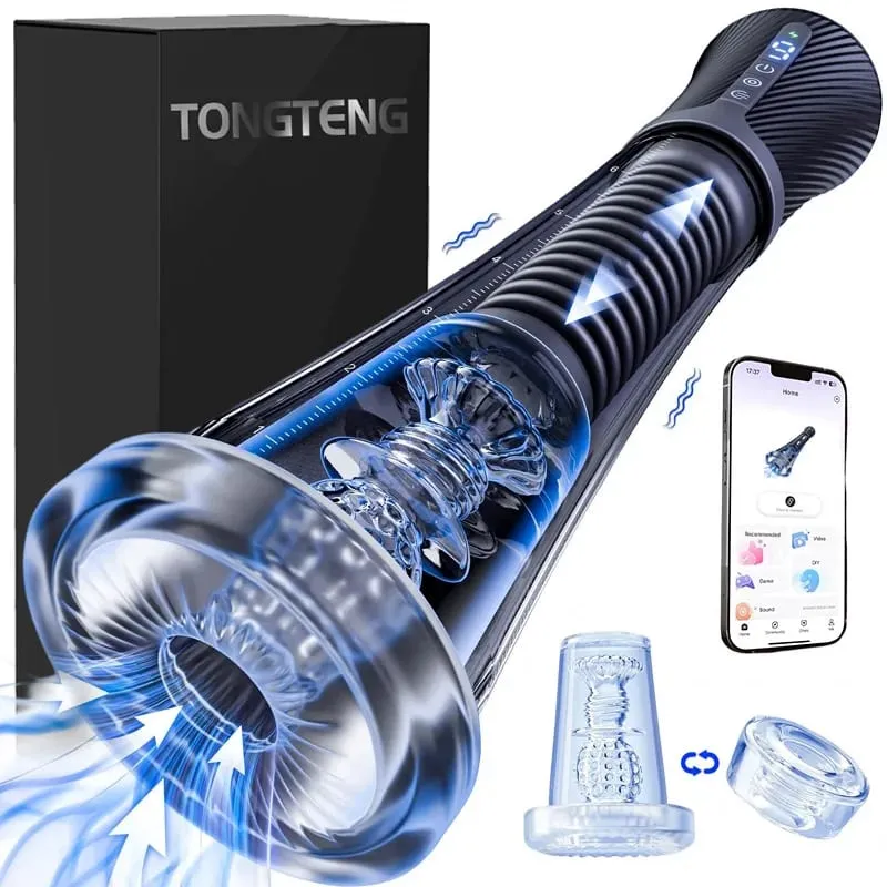 Male Masturbator Penis Pump Enlarger Transparent Visual Male Sex Toys for Men APP Control Vibrating Vacuum Suction Glans Trainer