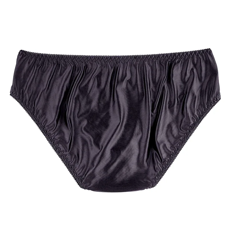 Men's Sexy Briefs Comfortable Healthy Elastic Soft Pouch mid Waist Pure Underwear Men's lace shiny gay underwear